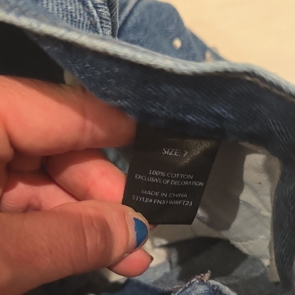 Fashion Nova Blue Jean Shorts with Star Accents - Picture 4 of 6